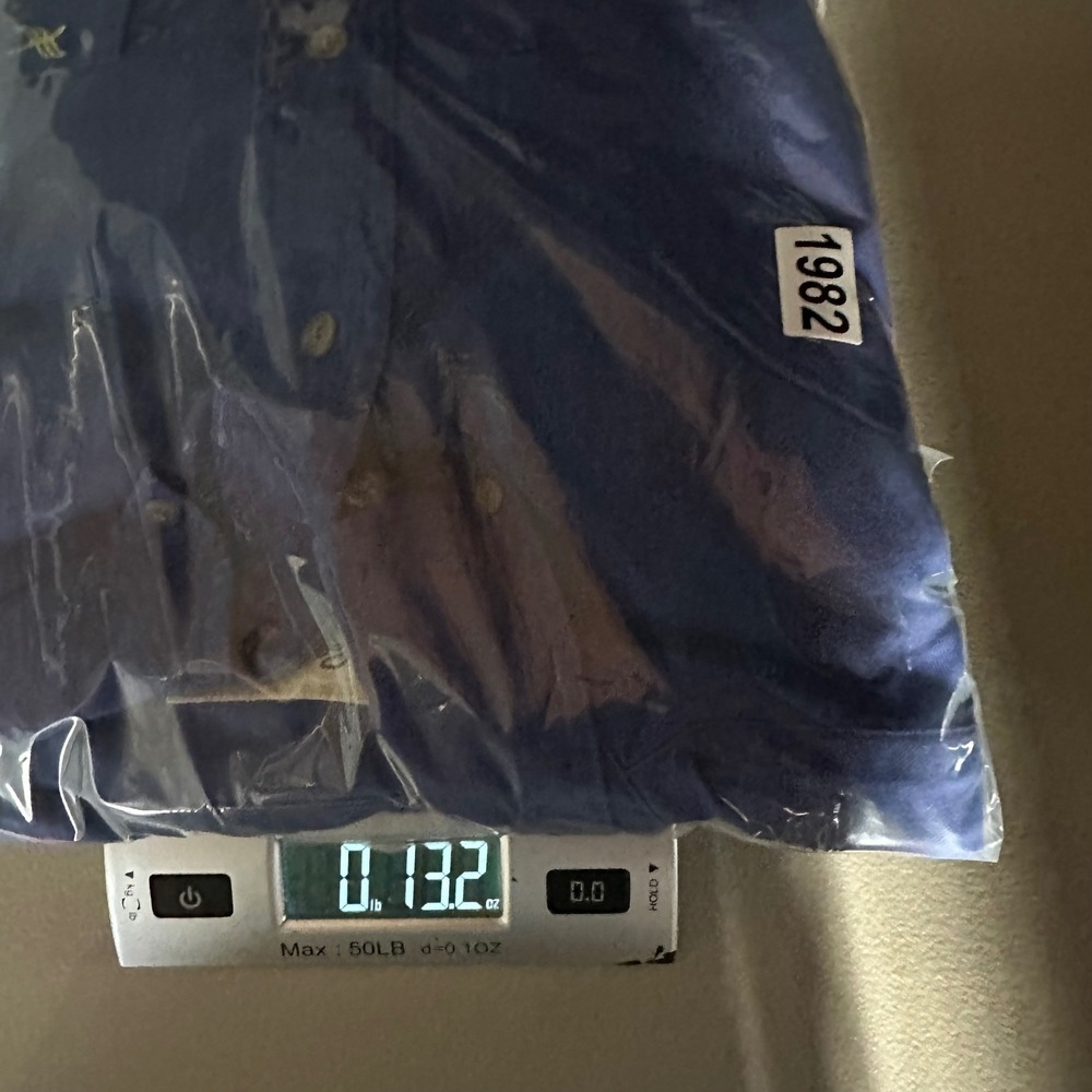 Eddie Bauer Button Front Men Medium Blue Short Sleeve Twill Shirt Cotton Heavy - Picture 7 of 7